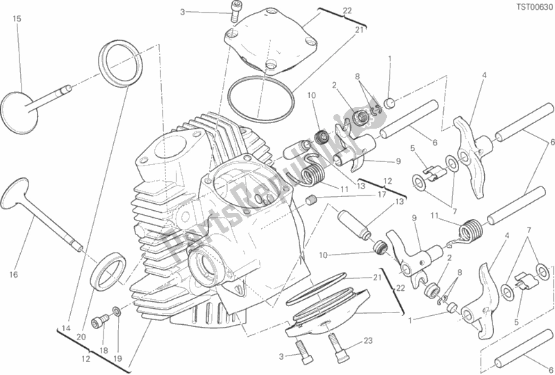 Todas las partes para Cabeza Horizontal de Ducati Scrambler Full Throttle 803 2020